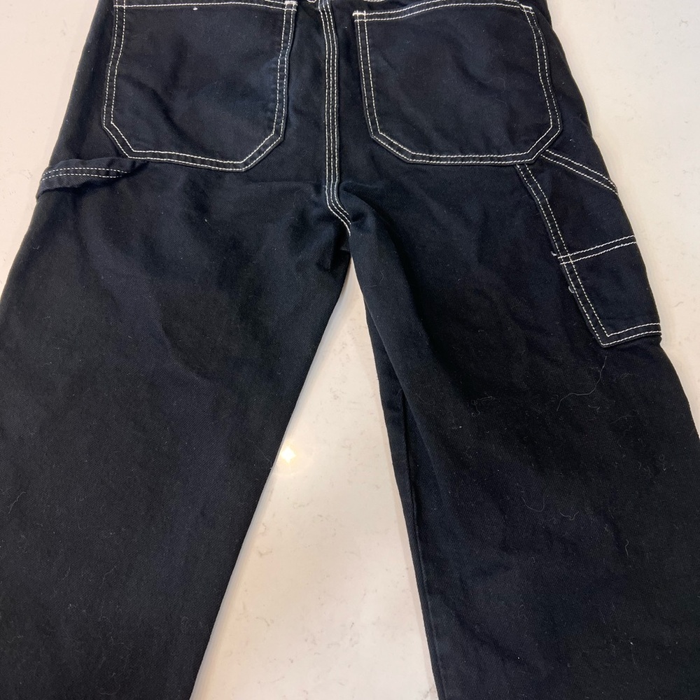 Y2K Black Straight Leg Carpenter Pants size 7/28 Juniors - Picture 2 of 8
